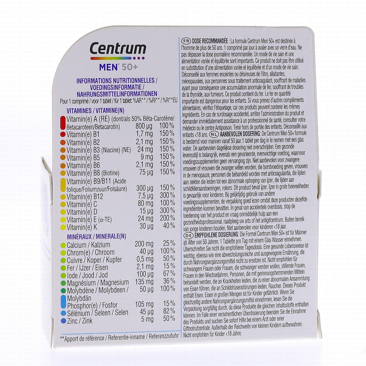 CENTRUM – Multivitamines Homme 50+ - 30 Comprimés