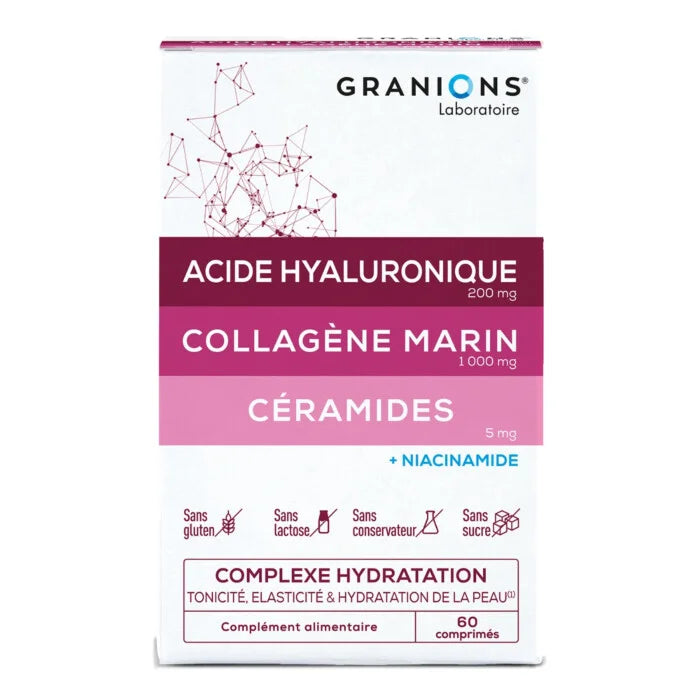 GRANIONS ACIDE HYALURONIQUE / COLLAGENE MARIN / CERAMIDES - 60 Comprimés