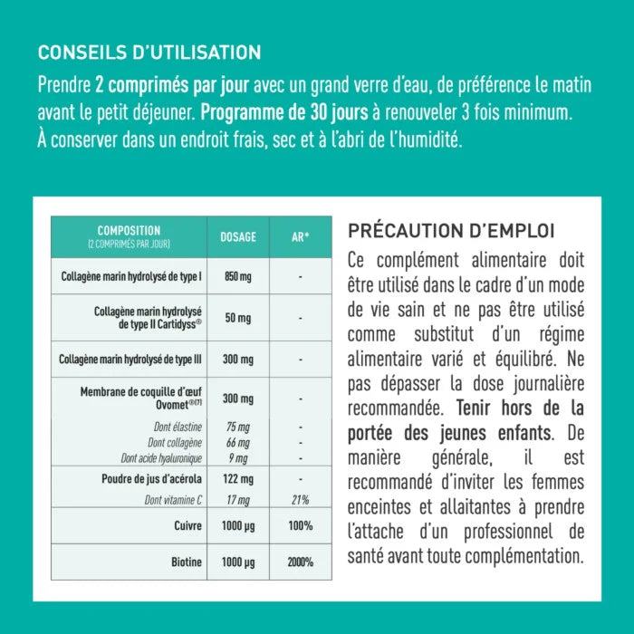 Collagène+ Multi type I, II, III, V, X - Comprimés - 60 Tablets