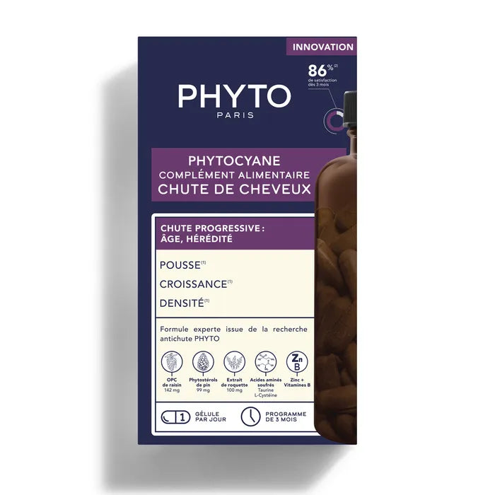 PHYTOCYANE - Chute de Cheveux - Chute Progressive, 84 Gélules