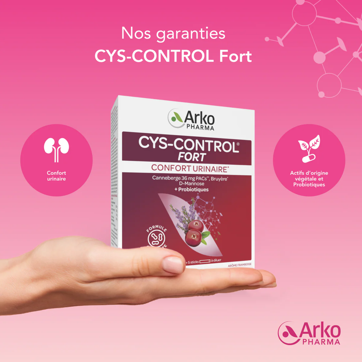 ARKOPHARMA Cys-Control® Fort Probiotiques  10 Sachets + 5 Sticks