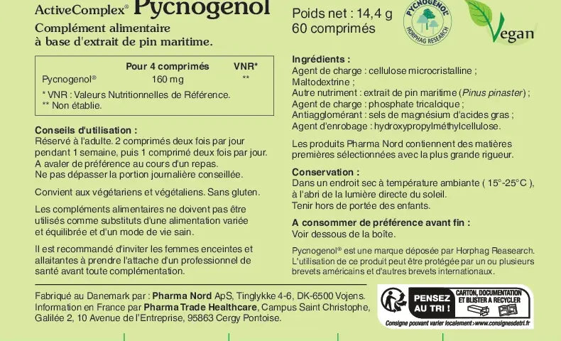 PHARMA NORD ACTIVECOMPLEX PYCNOGENOL - 60 Comprimés