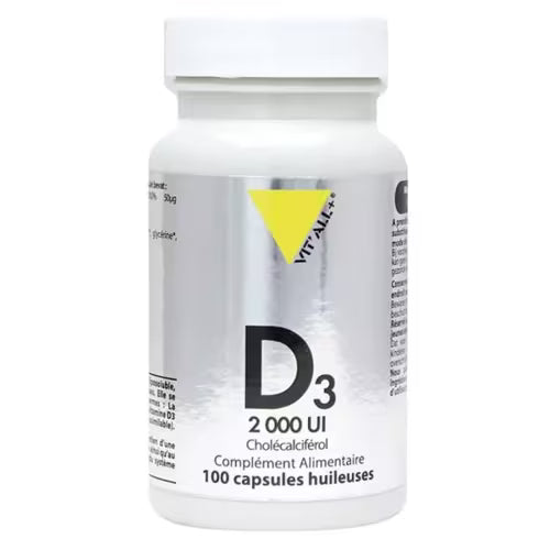Vit'all+ Vitamine D3 2000 UI 50µg - 100 capsules huileuses