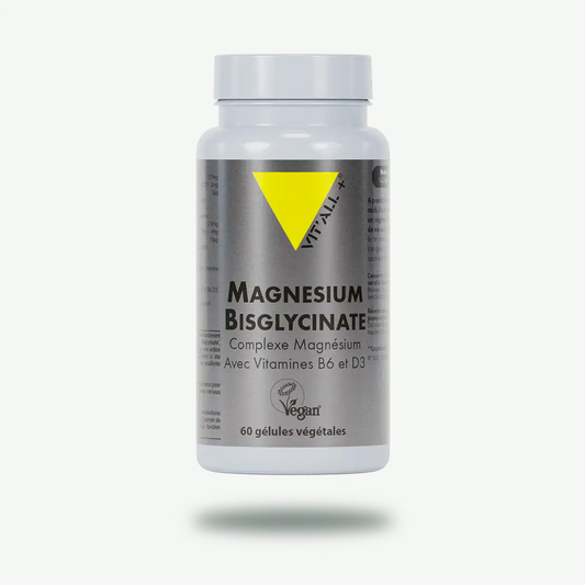 VITALL+ MAGNESIUM BISGLYCINATE Vitamine B6 et D3 - 60 Gélules