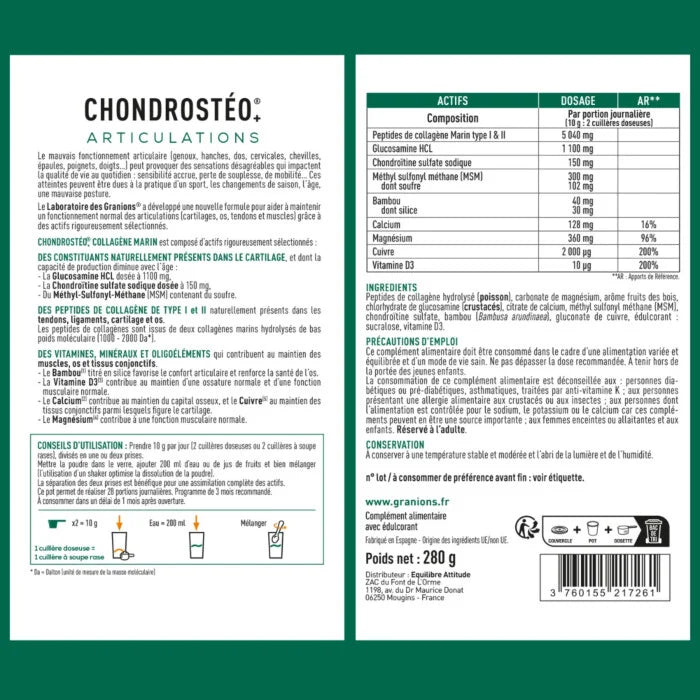 Chondrostéo+ Collagène Marin - Poudre - Fruits des bois Pour un confort articulaire