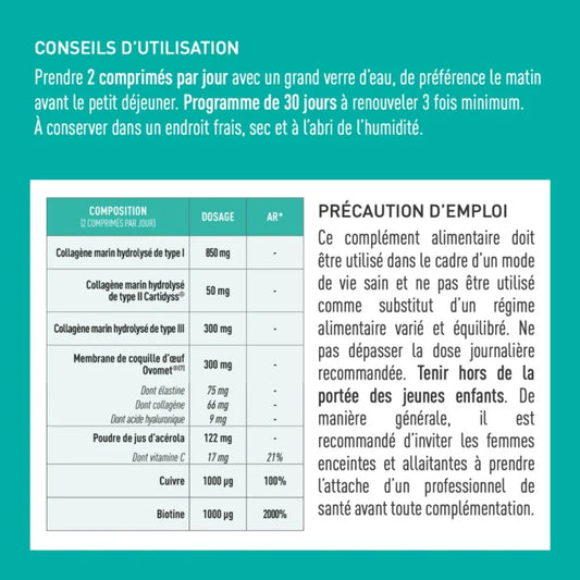 Collagène+ Multi type I, II, III, V, X - Comprimés - 60 Tablets