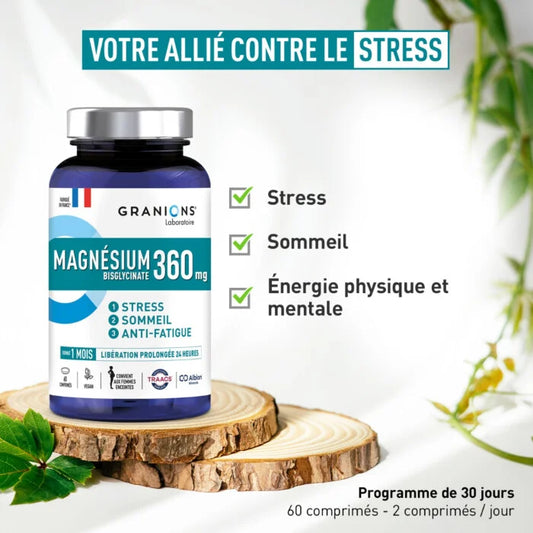 GRANIONS MAGNESIUM BISGLYCINATE 360mg - 60 Comprimés